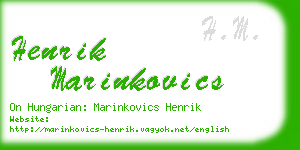 henrik marinkovics business card